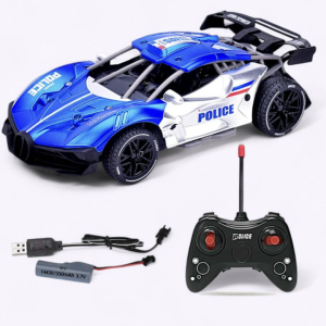 High Speed Police Smoke Alloy R/C Car USB Charging Version